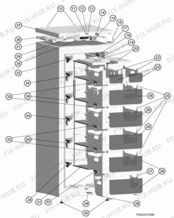 Взрыв-схема холодильника Zanussi ZFU318WO1 - Схема узла Housing 001